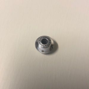 Retired Pandora Murano white polka dot charm